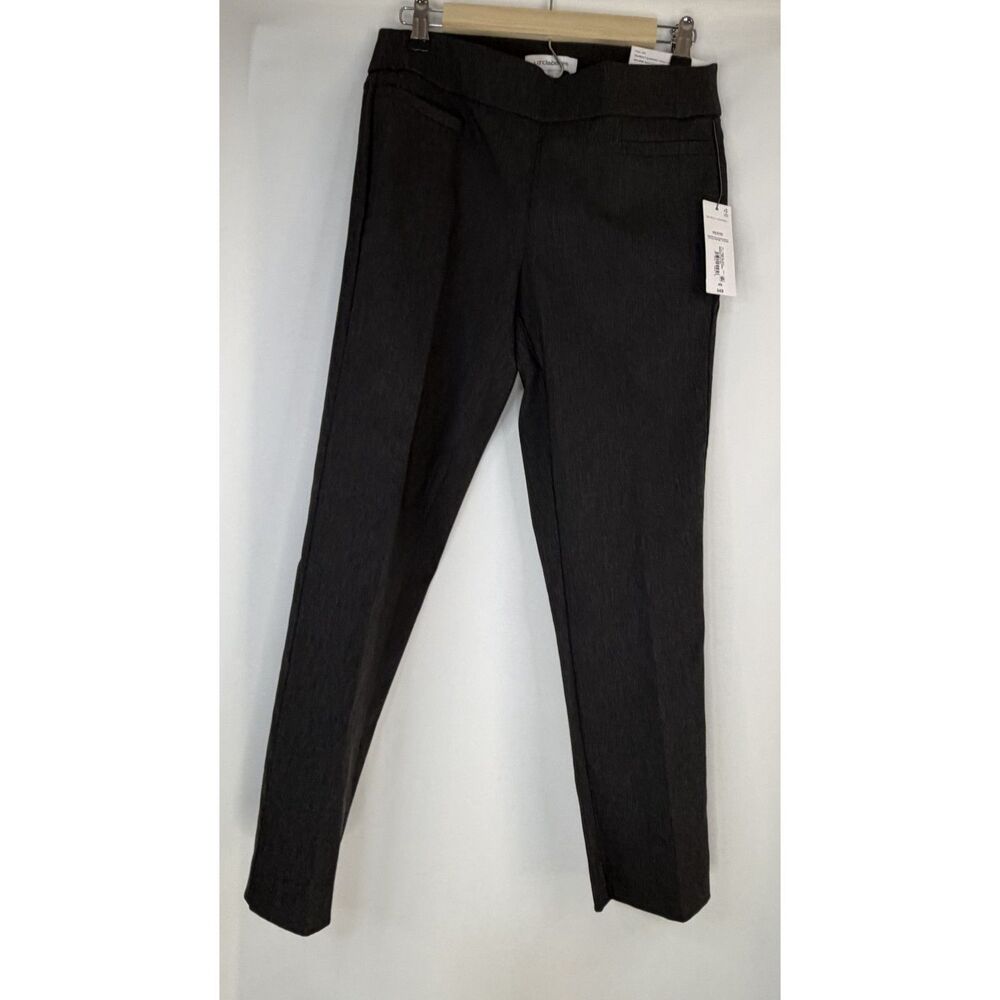 Size 6P Short Liz Claiborne Lisa Slimming Straight Leg Mid Rise Pants NWT Gray